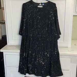 Old Navy Black Sequin Extra Long Blouse